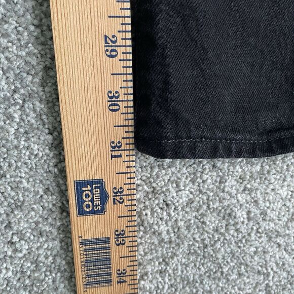 Levis 501 Original Jeans Mens Stretch Straight Leg Button Fly Black Size 48x31 - Picture 11 of 13